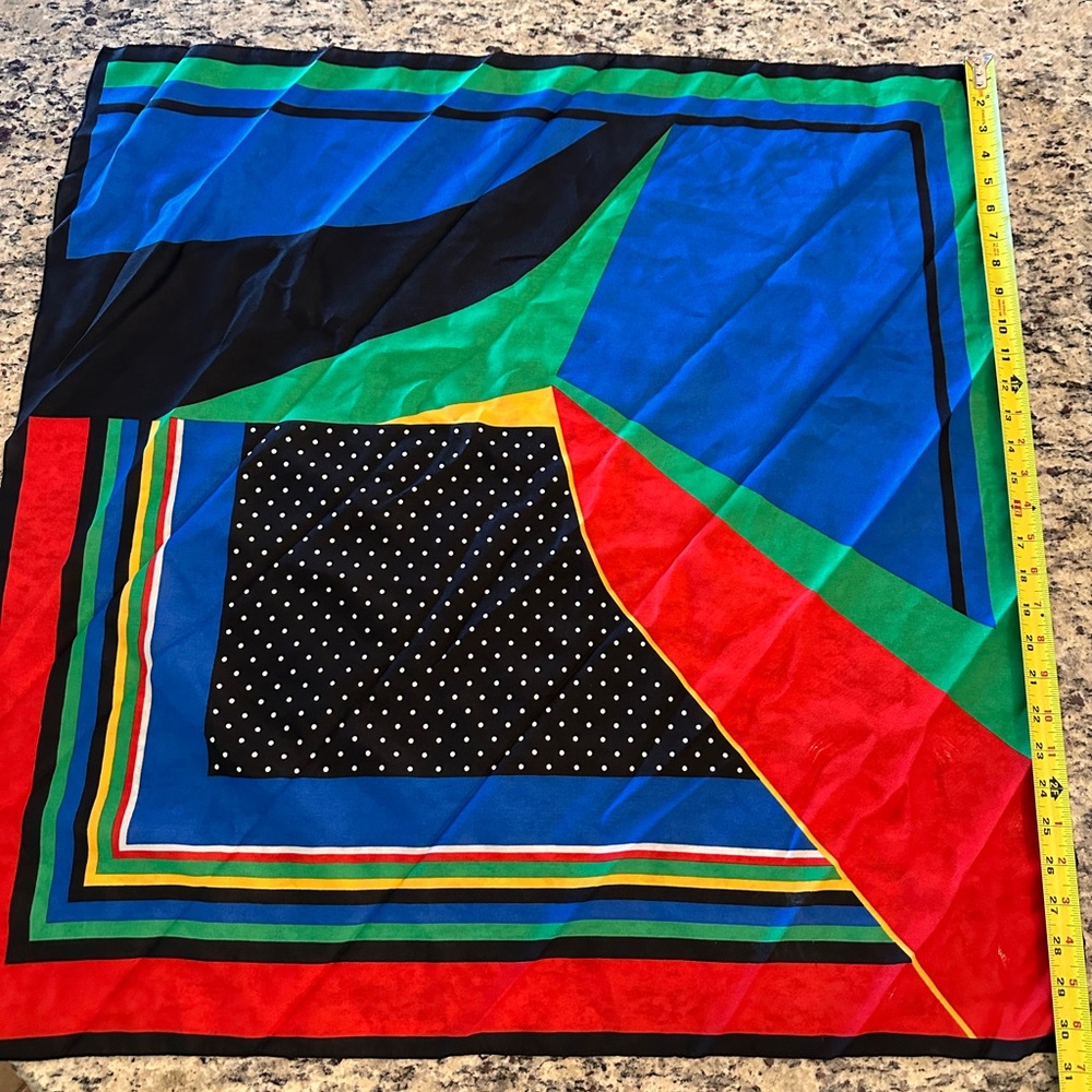 Colorful Geometric Silk Scarf